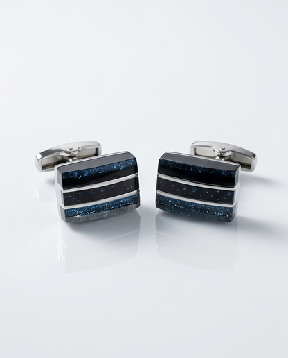 Midnight Nebula Rectangular Cufflinks