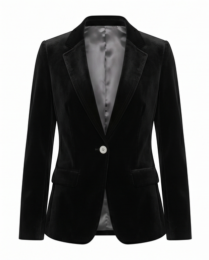Women's Black Velvet Blazer
