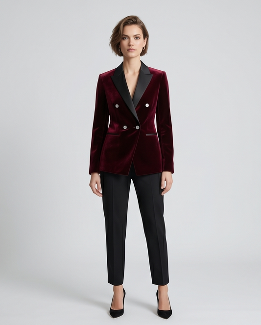 Burgundy Double Breasted Dinner Jacket