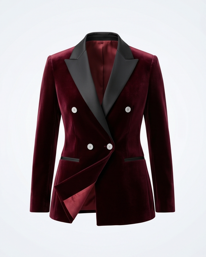 Burgundy Double Breasted Dinner Jacket