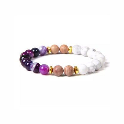 Women's Natural Stone White Pine Gold-Leaf Bracelet