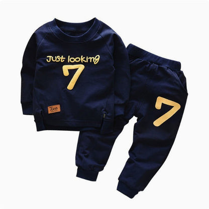 Baby cotton long-sleeved trousers two-piece suit