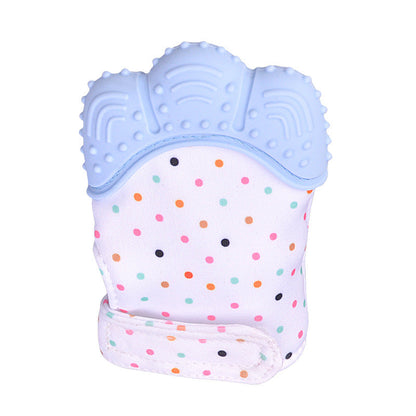 Baby teether baby anti-bite silicone molar gloves children's sound toys