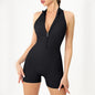 High-Intensity Workout Back-Slit Zipper Nude-Feel Butt-Lifting Bodysuit
