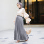Seven color pleated skirt with large hem floor length skirt