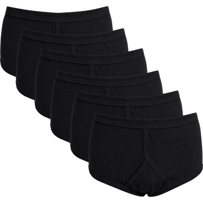 Pack of 6 Men's Cotton Y Front Briefs Comfortable Breathable Underwear with Soft Stretch Waistband Hypoallergenic Durable by Sock Stack
