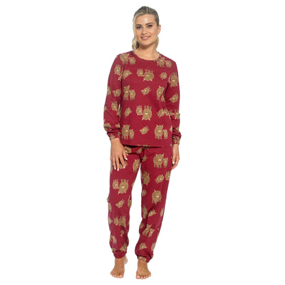 Women's Cotton Soft Pyjama Set with Elasticated Patterned Bottoms Ultimate Nightwear and Cosy Loungewear Multiple Sizes by Daisy Dreamer
