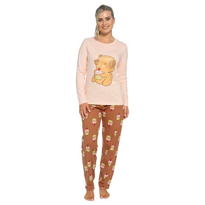 Women's Cotton Soft Pyjama Set with Elasticated Patterned Bottoms Ultimate Nightwear and Cosy Loungewear Multiple Sizes by Daisy Dreamer