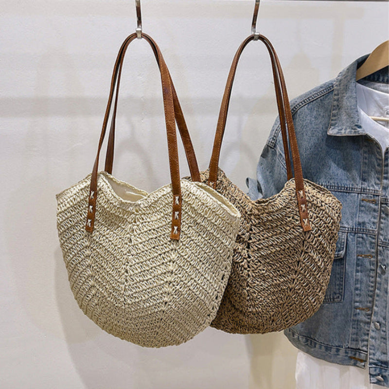 Straw Handbag Holiday Shoulder Bag Fashion Tote Bag