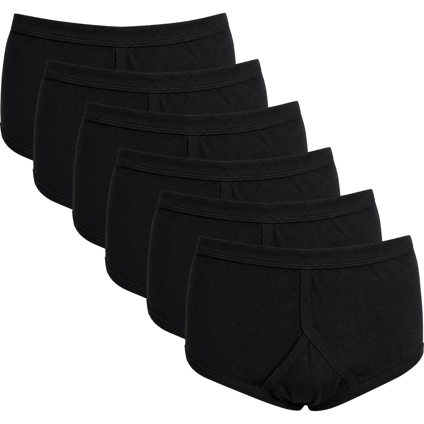 Pack of 6 Men's Cotton Y Front Briefs Comfortable Breathable Underwear with Soft Stretch Waistband Hypoallergenic Durable by Sock Stack