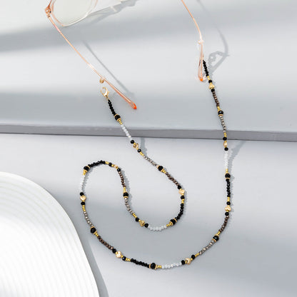 Mixed-color Crystal Beaded Eyeglass Chain, A Fashionable Street Accessory, Is A Ladies' Elegant Eyeglass Rope