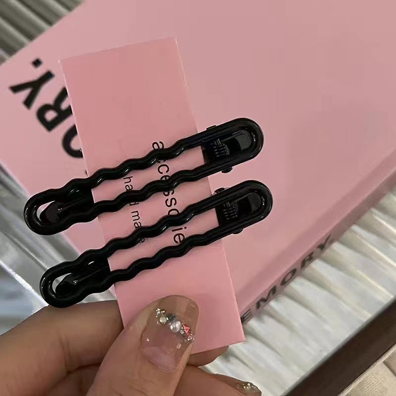 Hollow Wave Metal Barrettes Milk Fufu Candy Color