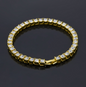 Tin Alloy Gold Color Iced Bracelet Men's Hip Hop Chain Street Rock Jewelry