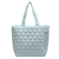 Rhombus Cotton-padded Coat Shoulder Tote Bag