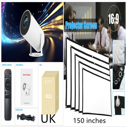 HY300 Pro Mini Projector - 1080P HD Portable Home Theater Projector with Android OS | Compact Cinema Projector for Movies & Gaming