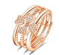 Ring Four-Leaf Clover Ring For Women Split Three-In-One Combination Opening Ring Adjustable Size