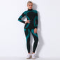 Striped Sports Yoga Long Sleeve Two-piece Suit