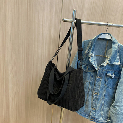 Corduroy Crossbody Shoulder Bag Women's Large Capacity
