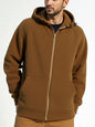 Solid Color Full Zipper Hooded Jacket Men's Sweater