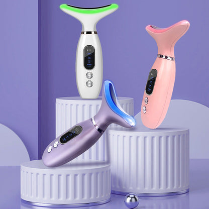 Neck Beauty Instrument Charging Color Light V Face Massage Instrument