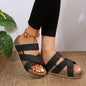 Women's Woven Cross-Strap Platform Sandals - Summer Beach Slippers | Flat Comfort Slides