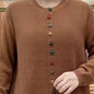 Retro Artistic Coat With Color Buttons Is Loose And Casual