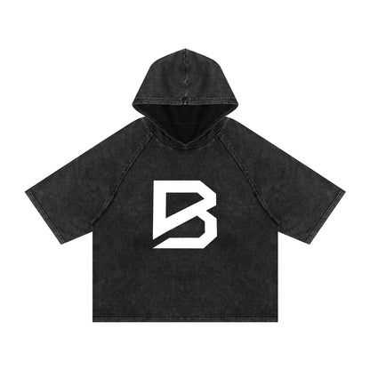Hooded Boxy T-Shirt - Snow Washed Gym Tee | BRACE