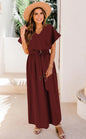 Women's Solid-Color Plus-Size Long Dress