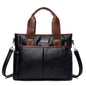 Retro Contrast Leather Shoulder Messenger Bag