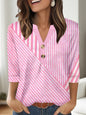 Casual Printed V-neck Top T-shirt Women's Clothing