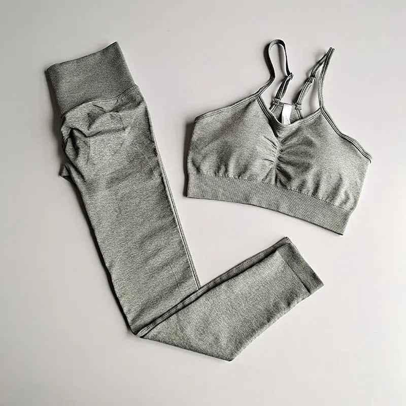 2 Piece gym Workout Clothes For Women Seamless Leggings Sports Bra Woman Running Sports Wear Gym Clothing Athletic Yoga Set