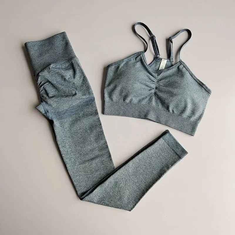 2 Piece gym Workout Clothes For Women Seamless Leggings Sports Bra Woman Running Sports Wear Gym Clothing Athletic Yoga Set