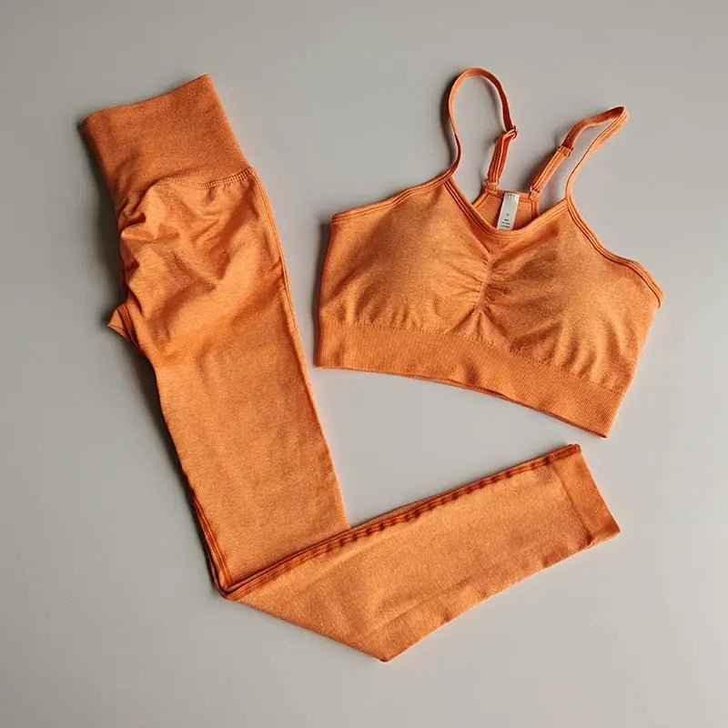 2 Piece gym Workout Clothes For Women Seamless Leggings Sports Bra Woman Running Sports Wear Gym Clothing Athletic Yoga Set