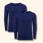 2 Pack Men's Thermal Underwear Long Sleeve Tops Warm Durable Baselayer Insulated Brushed Yarn for Running Hiking Cold Weather Sportswear Durable Winter Clothing Small to XXL White Black Grey Navy by Heatwave Thermalwear