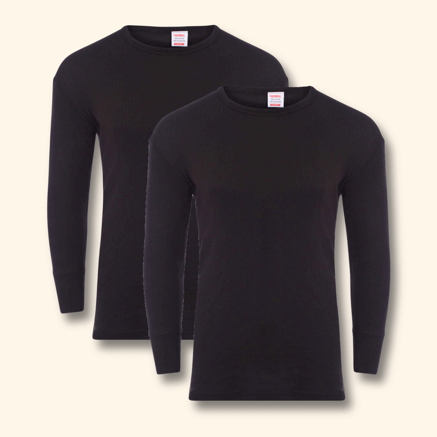 2 Pack Men's Thermal Underwear Long Sleeve Tops Warm Durable Baselayer Insulated Brushed Yarn for Running Hiking Cold Weather Sportswear Durable Winter Clothing Small to XXL White Black Grey Navy by Heatwave Thermalwear