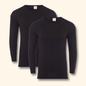 2 Pack Men's Thermal Underwear Long Sleeve Tops Warm Durable Baselayer Insulated Brushed Yarn for Running Hiking Cold Weather Sportswear Durable Winter Clothing Small to XXL White Black Grey Navy by Heatwave Thermalwear