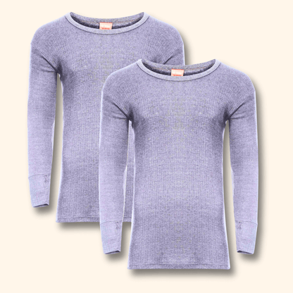 2 Pack Men's Thermal Underwear Long Sleeve Tops Warm Durable Baselayer Insulated Brushed Yarn for Running Hiking Cold Weather Sportswear Durable Winter Clothing Small to XXL White Black Grey Navy by Heatwave Thermalwear