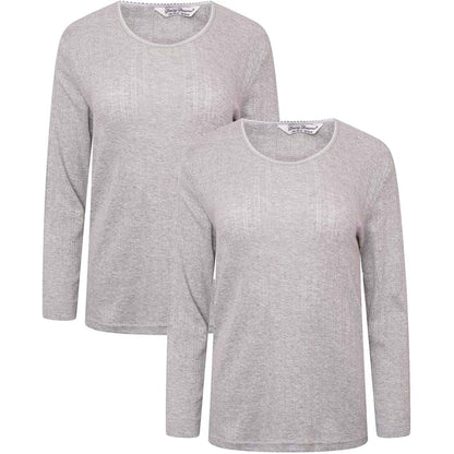 2 Pack Women's Thermal Long Sleeve Tops Base Layer Insulated Warm Underwear for Outdoor Sports Running Hiking Cold Weather Workwear by Heatwave Thermalwear