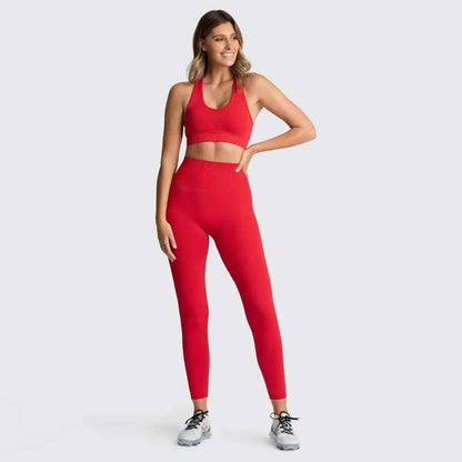 Gym Clothes Set for Women - 2-Piece Push-Up Yoga Bra & High Waist Leggings in 12 Colors