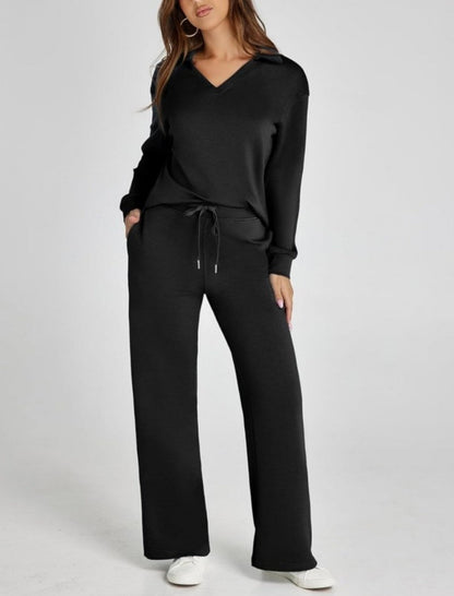 Horn trousers two-piece set-embroidered Ma Biao