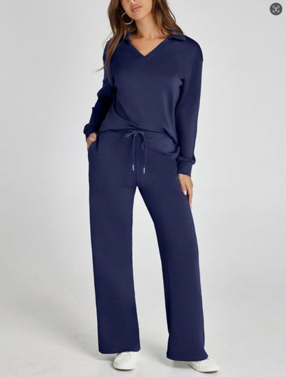 Horn trousers two-piece set-embroidered Ma Biao