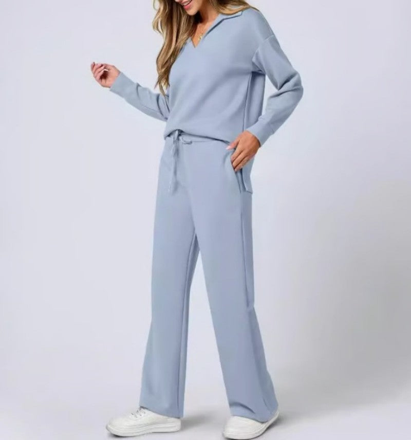 Horn trousers two-piece set-embroidered Ma Biao