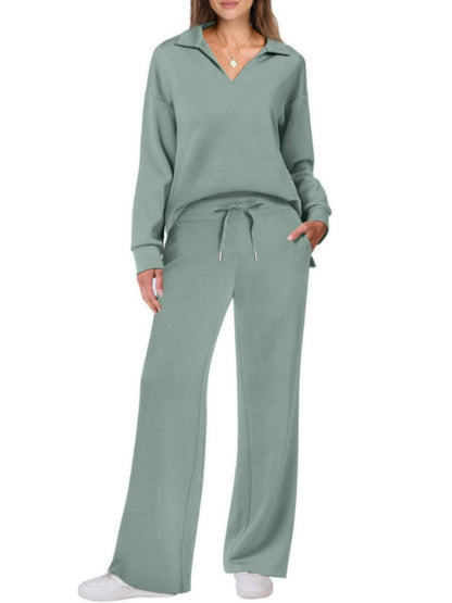 Horn trousers two-piece set-embroidered Ma Biao