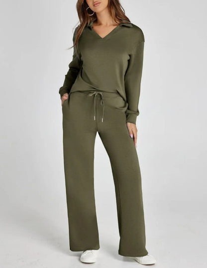 Horn trousers two-piece set-embroidered Ma Biao