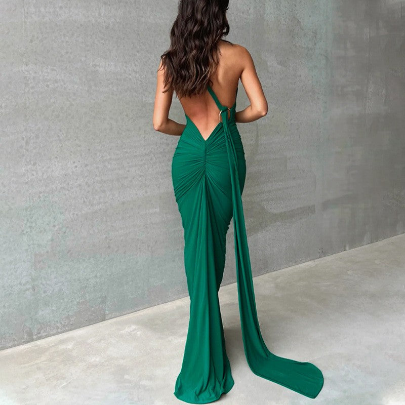 Backless Neck Hip Skirt