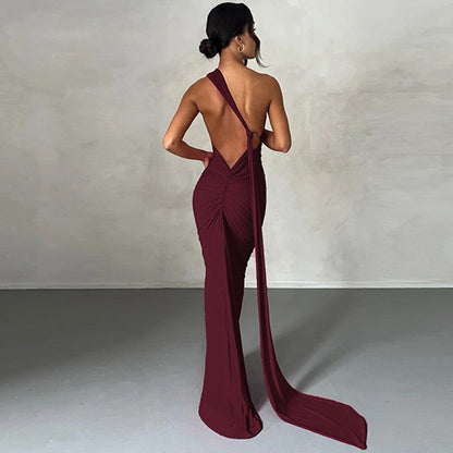 Backless Neck Hip Skirt