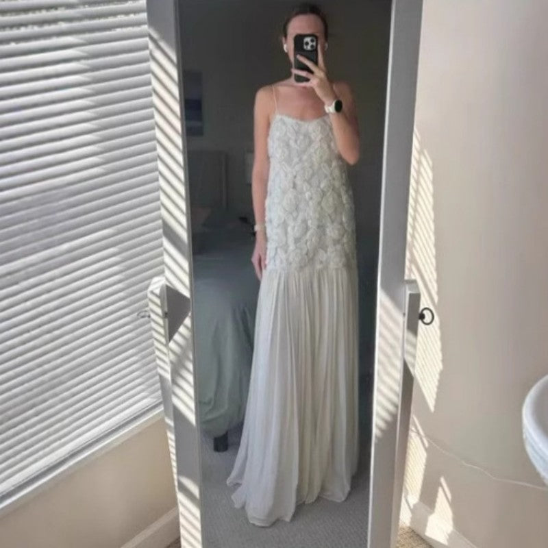 Three-dimensional Flower Chiffon Dress