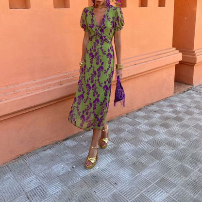 V-Neck Short Sleeve Dress