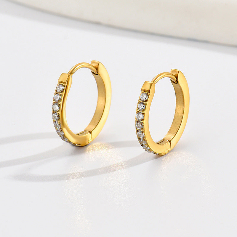 Titanium Steel Diamond Earrings