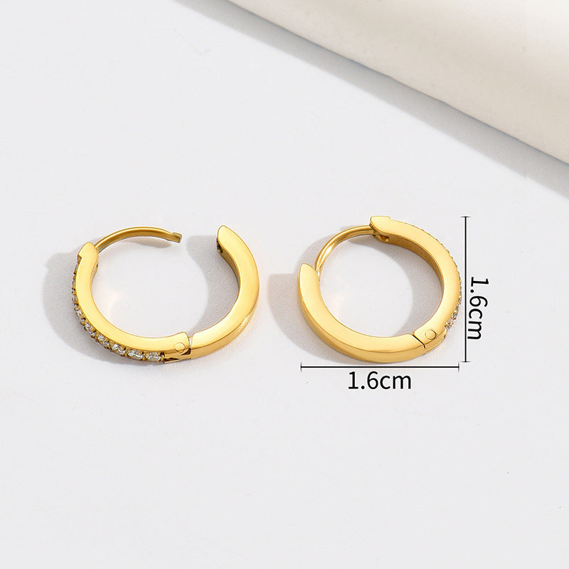 Titanium Steel Diamond Earrings